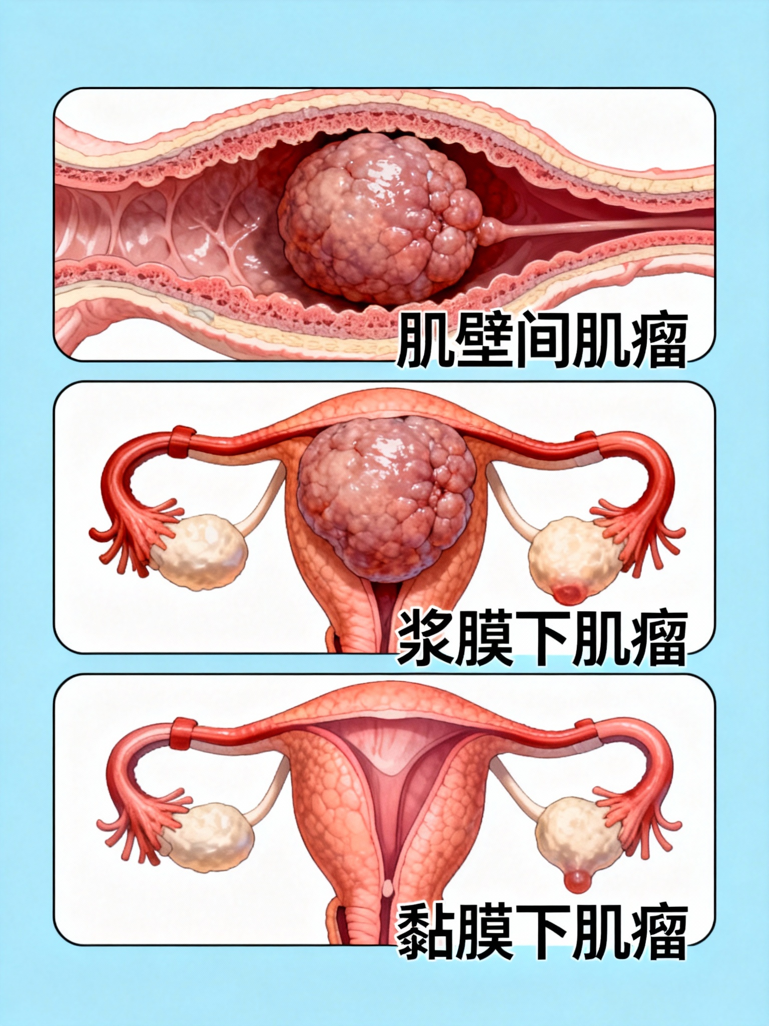 子宫肌瘤的三种类型